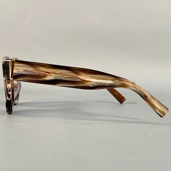 DOLCE & GABBANA Blue Brown Marbled Acetate Square Sunglasses - Picture 4 of 7